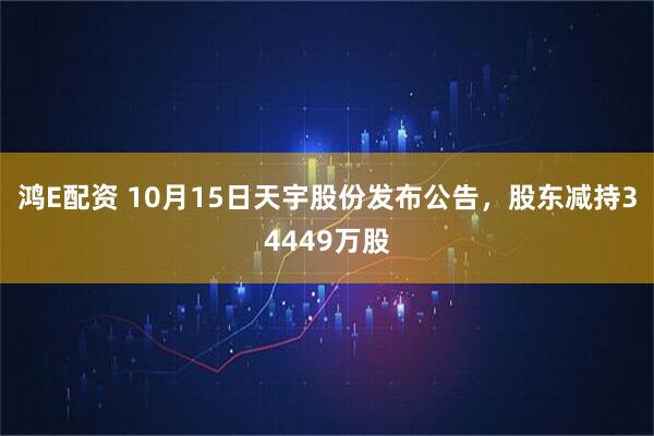 鸿E配资 10月15日天宇股份发布公告，股东减持34449万股